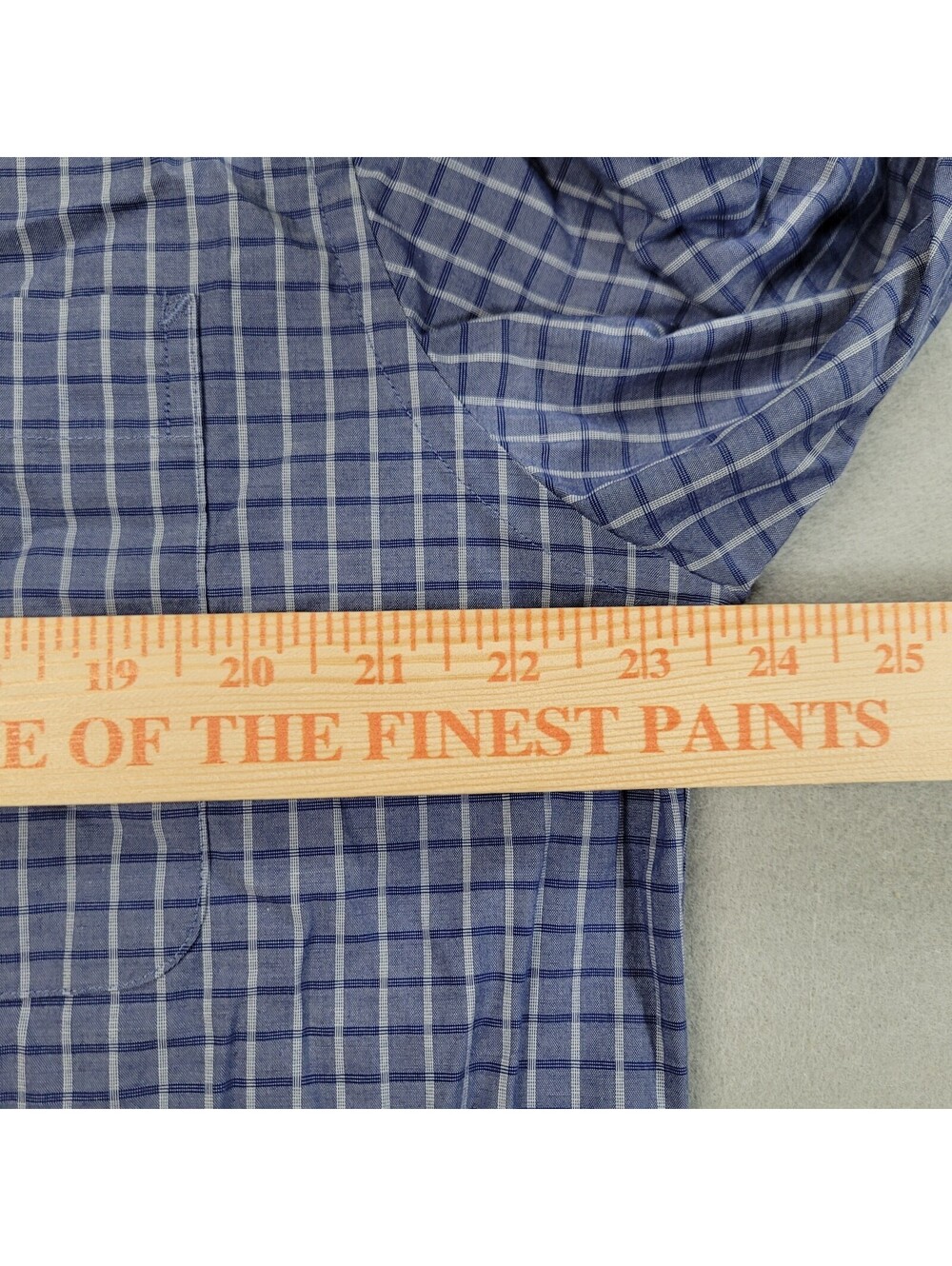 Tommy Hilfiger Mens Shirt L Regular Fit Stretch Blue Plaid Dress Long Sleeve 16 - Picture 5 of 8